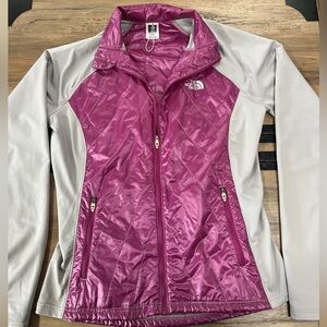 The North Face quilted zip up jacket layering light weight Size L Gray/purple
